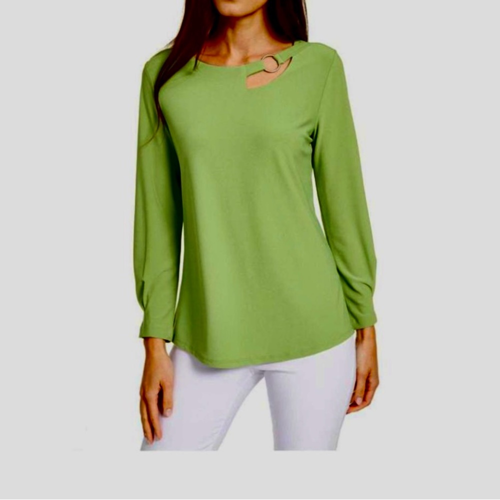 Alfani Green Cutout Blouse